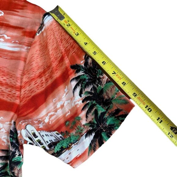 Vtg CLIO Hawaiian Shirt Made In USA Pearl Buttons Hotel Beach Palm Tree XL - Picture 6 of 6